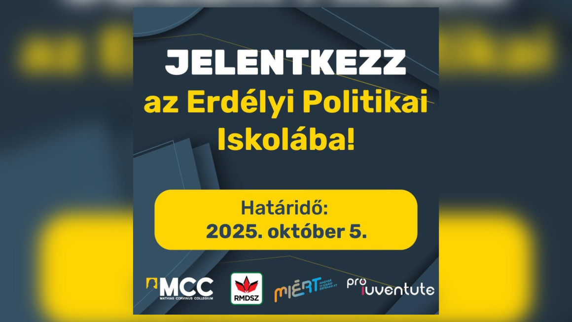 Október elejéig lehet jelentkezni az Erdélyi Politikai Iskolába 